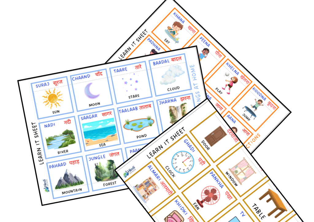Name It!! | Flash Cards Set 2 | Theme - Things at Home, Body Parts, Actions, Nature