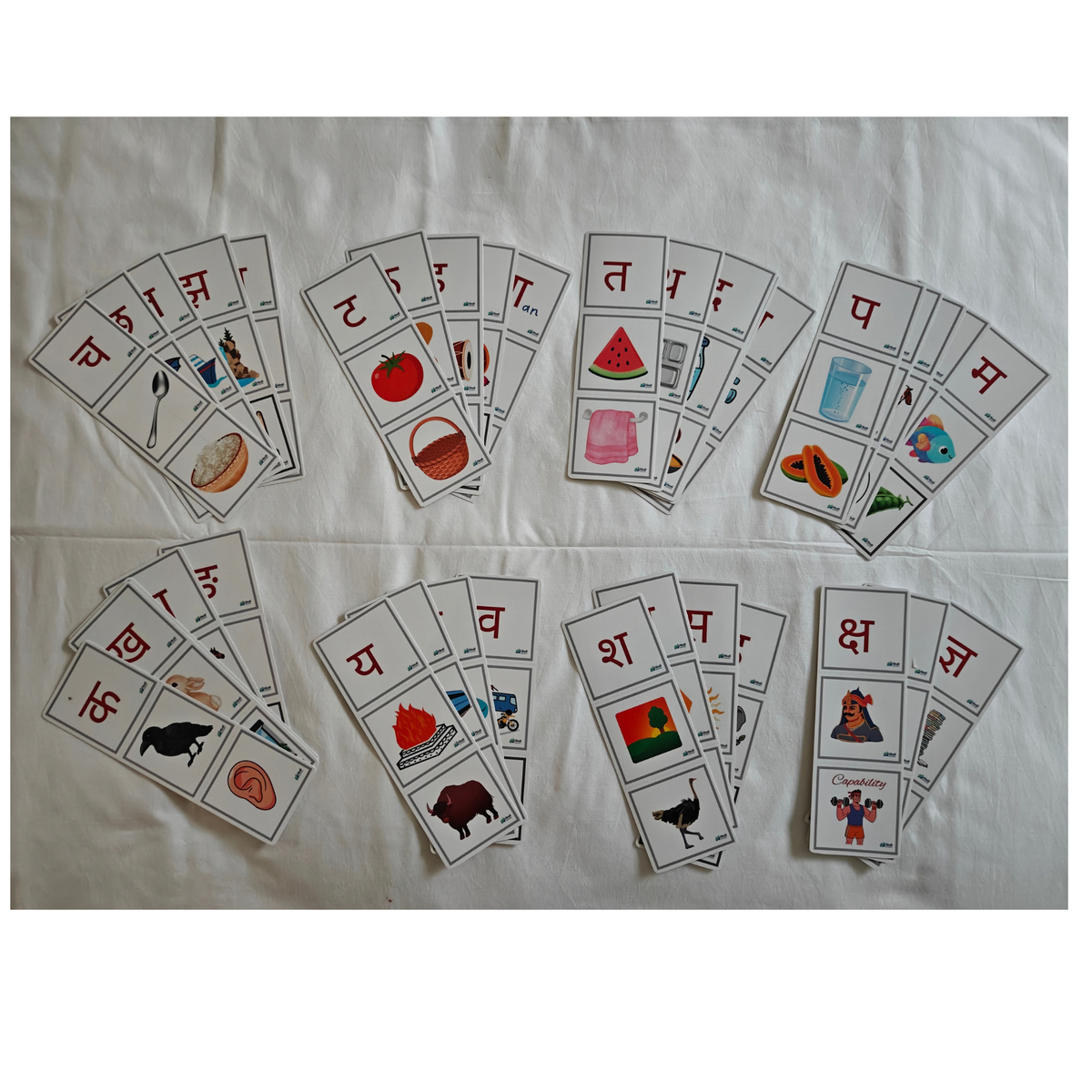 Learn it !! Hindi Alphabet  Bookmarks Set 1 | 48 Letters, 85+ Words (Laminated)